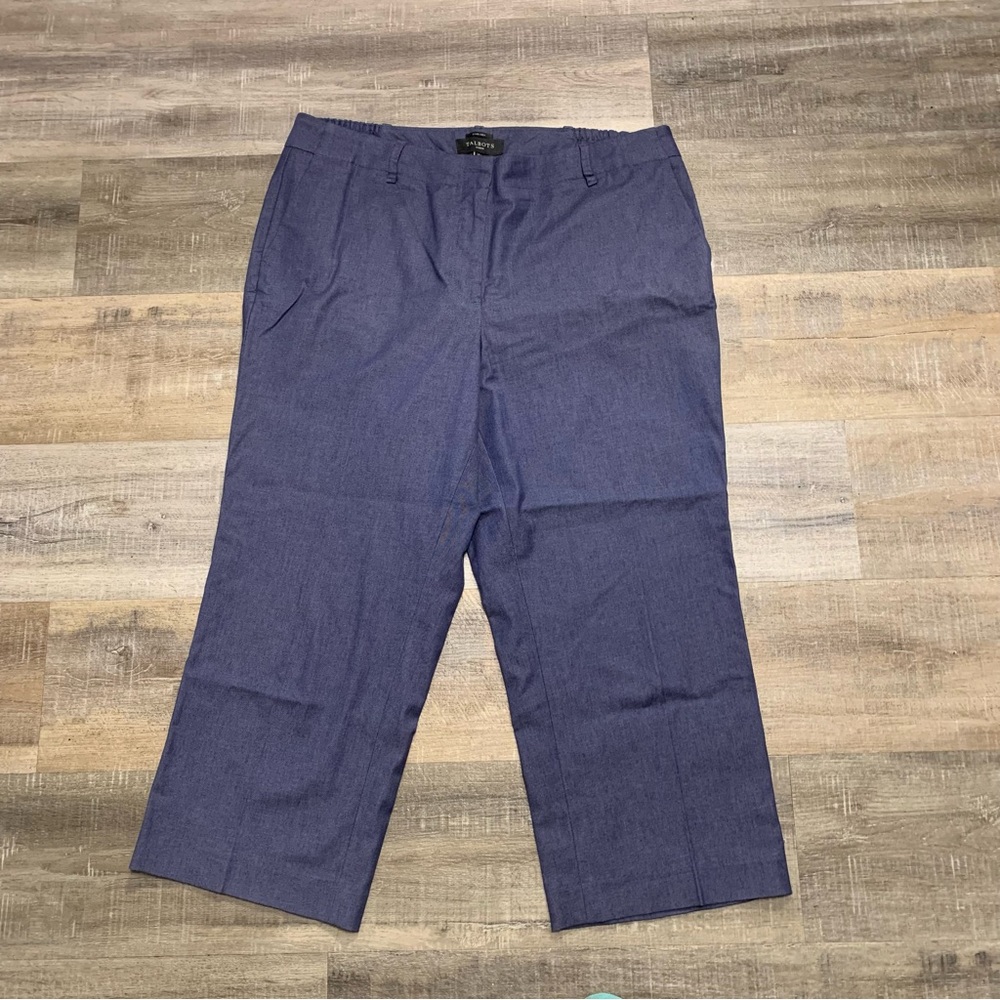 Talbots Chelsea Women’s Size 14W Blue Capri Cropped Pants